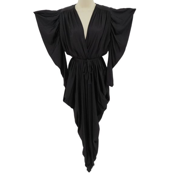 VTG Fantasy Women One Size OSFM Black Wing Shoulder Bodysuit One Piece Jumpsuit - Picture 1 of 13